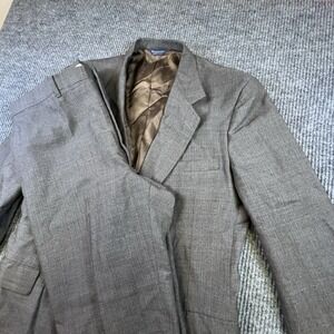 Vintage Kuppenheimer 2 piece Suit 1970's Gray Glen Plaid Talon Zip‎ USA 42R